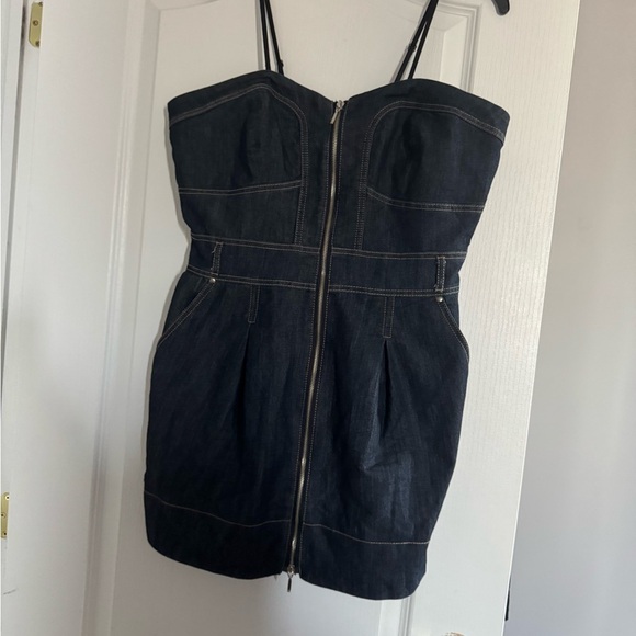 Denim Strapless Dress. Top 19” length 27”. it does stretch - Picture 9 of 10